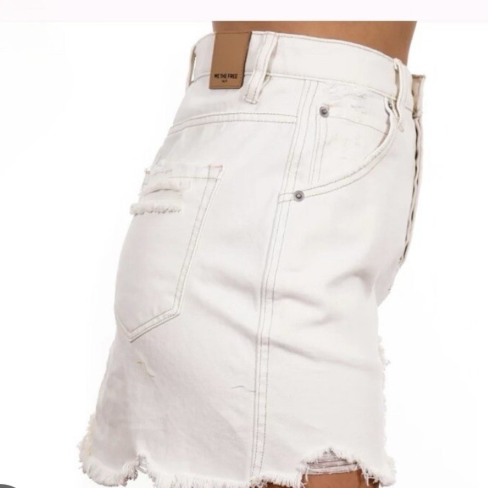 NWT We The Free Cream Denim Skirt - Picture 5 of 8